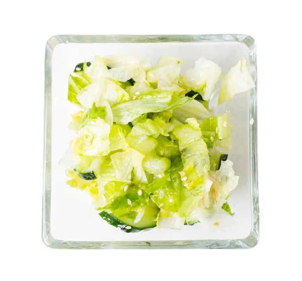 Friss saláta saláta uborka és szezámmag. — Stock Fotó