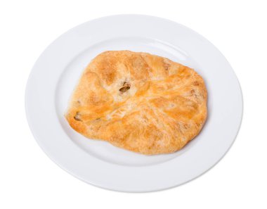 Tuzlu puf pasta kızartma mantar ile.