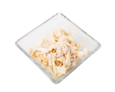 Lahana salatası elma ve Mısır.