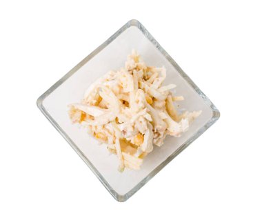 Lahana salatası elma ve Mısır.