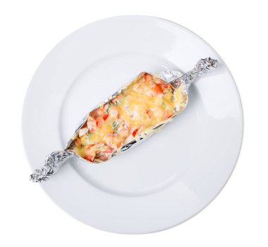 Peynir ve sebze ile başarısız tavuk fileto.