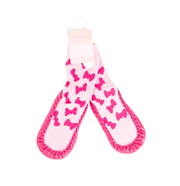 Pink soft shoes for babies. — Stock Photo, Image