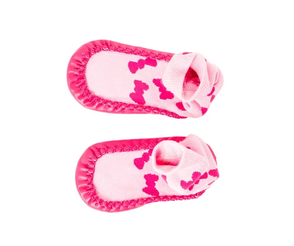 Pink soft shoes for babies. — Stock Photo, Image