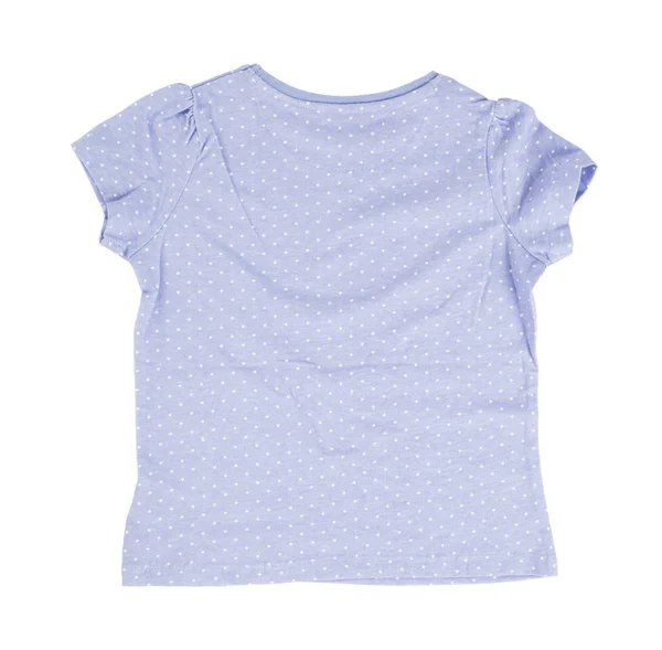 T-shirt bleu en coton pointillé . — Photo