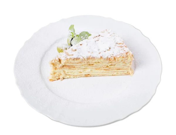 Köstlicher Napoleonkuchen mit Trauben. — Stockfoto