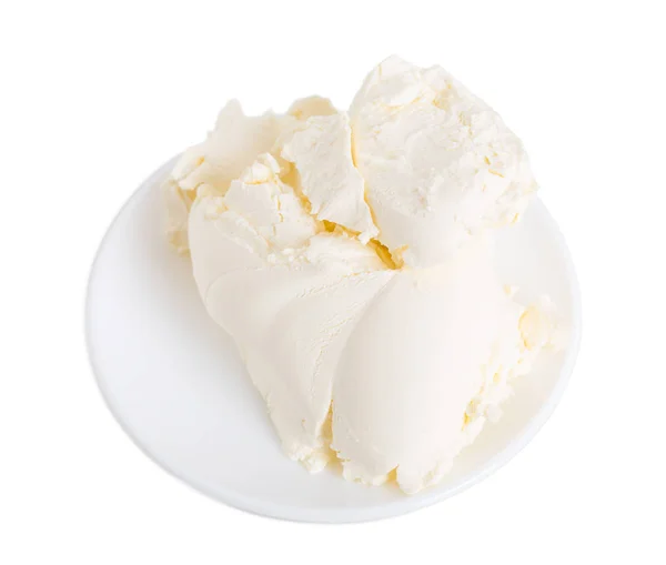 Delicioso queso crema en el plato . — Foto de Stock