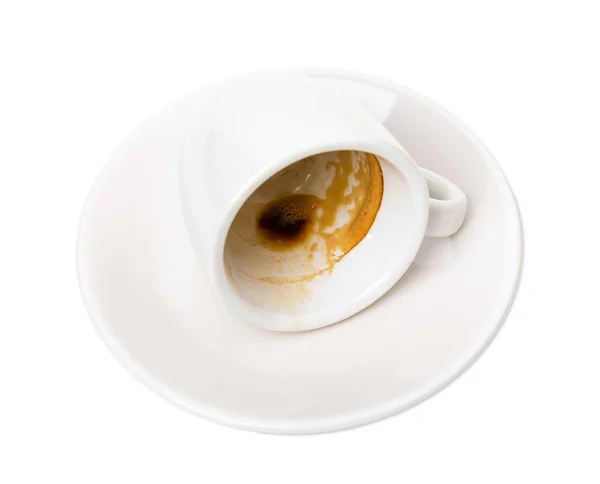 Copo de café expresso vazio após o café . — Fotografia de Stock