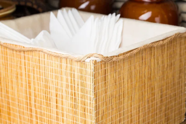 Straw napkin holder. — Stock Photo, Image