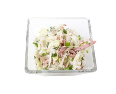 pastırma ile sebze salatası.