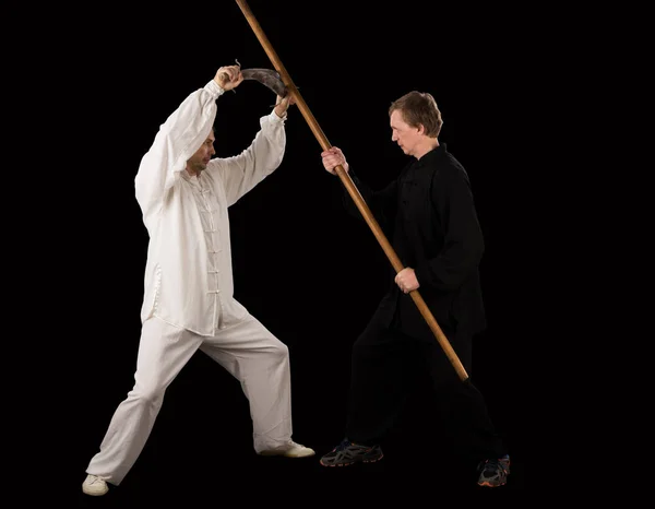 Martial arts vechtende mannen. — Stockfoto