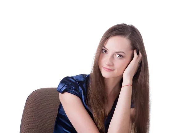 Headshot of a brown hair lady. — Stock Photo, Image