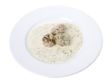 Beyaz soslu köfteler..