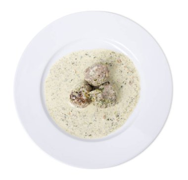 Beyaz soslu köfteler..