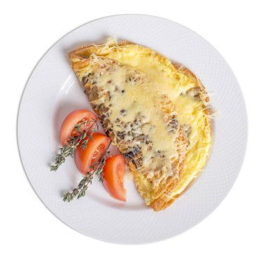 Omlet peynir ve mantar ile.