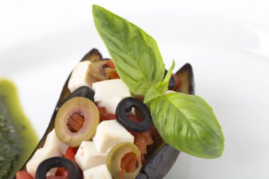 Sicilya tarzı Sicilya Patlıcan caponata.