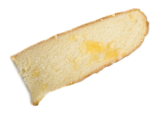 Slice of crouton with melted cheese. — Stock Photo, Image