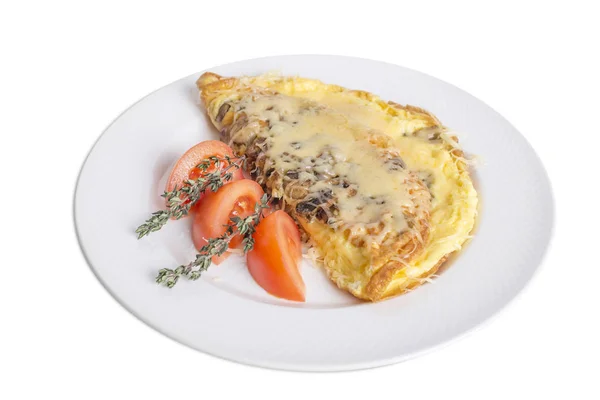 Omlet peynir ve mantar ile. — Stok fotoğraf