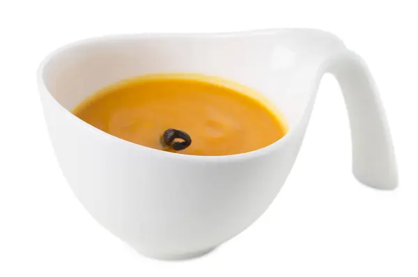 Pumpkin cream soup with vanilla aroma. — Stock Photo, Image