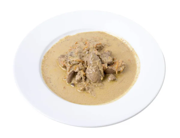 Carne in salsa bianca . — Foto Stock