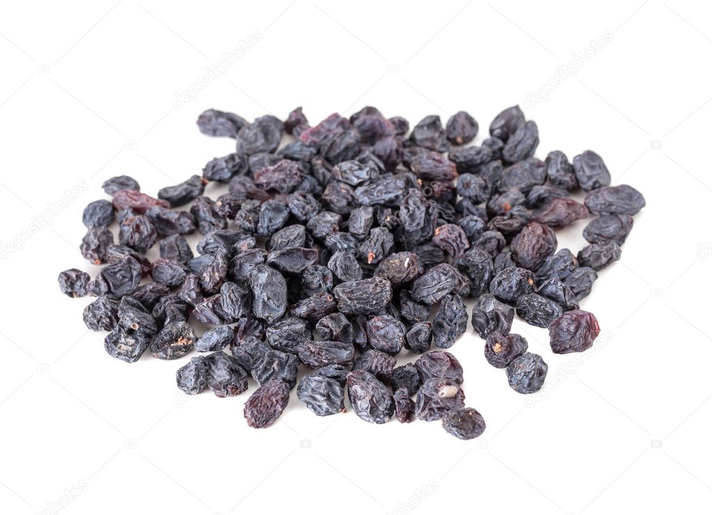 Heap of black raisins.