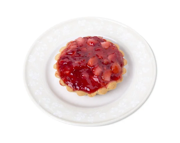 Tartlet with strawberries and fruit jelly. — Stock Photo, Image
