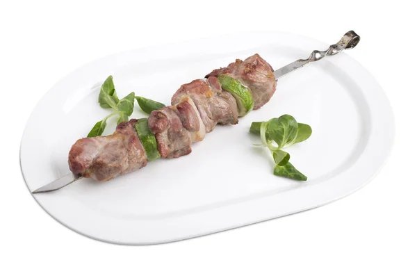 Leckerer Schweinefleisch-Schaschlik. — Stockfoto