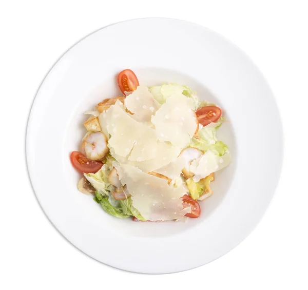 Insalata di Cesar con gamberi . — Foto Stock