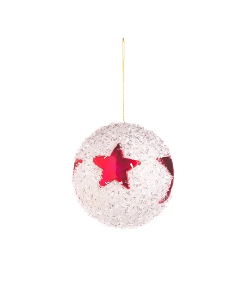 Bola blanca de Navidad con la estrella . — Foto de Stock