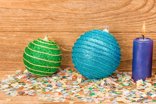 Composición de las decoraciones navideñas . — Foto de Stock