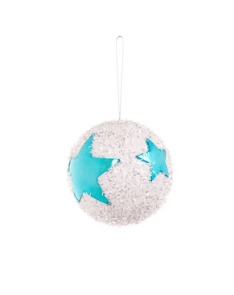 Bola blanca de Navidad con la estrella . —  Fotos de Stock