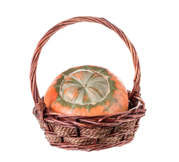 Composition of a pumpkin at the basket. — Stock Photo, Image