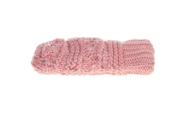 Pink knitted mittens. — Stock Photo, Image