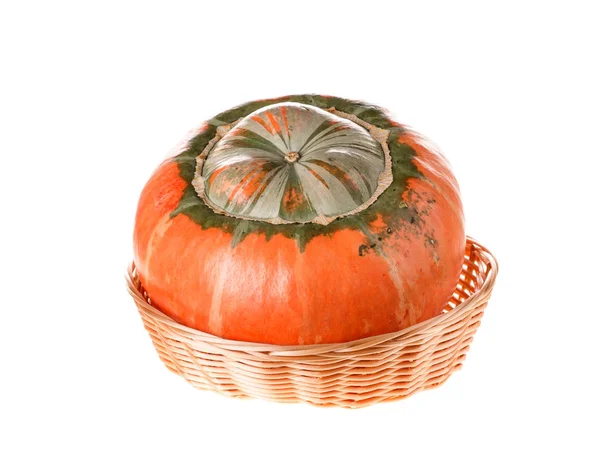 Composition of a pumpkin at the basket. — Stock Photo, Image