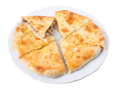 Lezzetli pasta kuzu eti ile doldurulmuş.