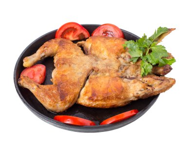 Lezzetli ızgara tabaka tavuk.
