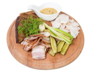 Turşu ile çeşitli domuz yağı.