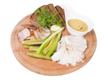 Turşu ile çeşitli domuz yağı.