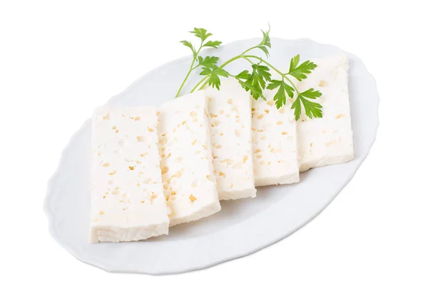 Georgian homemade soft cheese. — Stock Photo, Image