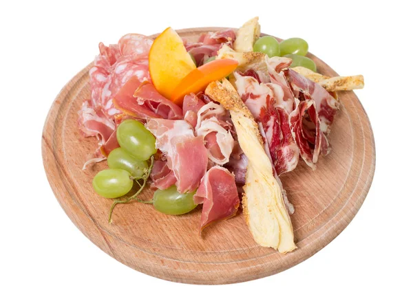 Smíšené italské sušené maso mísa. — Stock fotografie