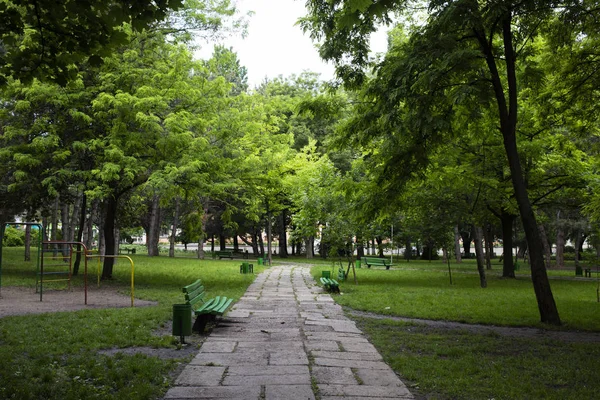 Bir şehirde güzel park.