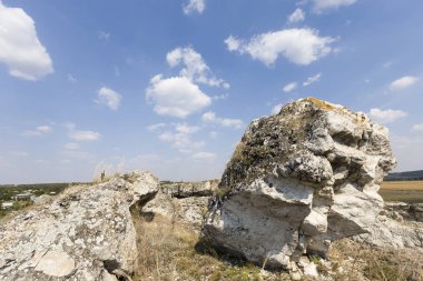 Yalnız büyük kayalar.