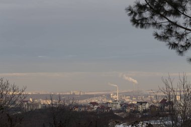 Şehirde günbatımı.