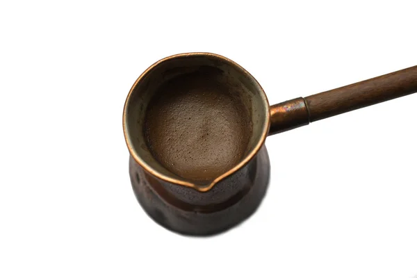 Koffie pot met een lange steel. — Stockfoto