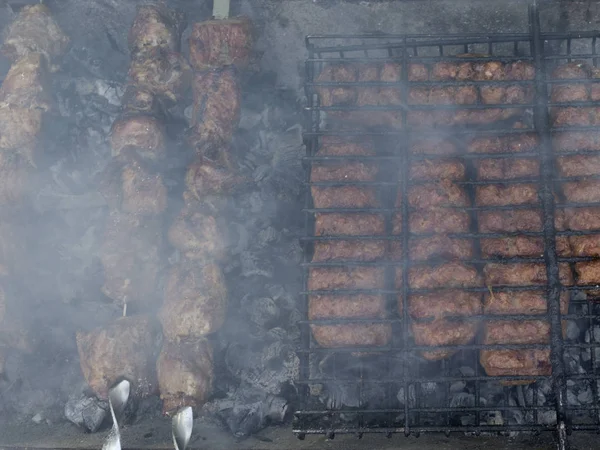 Meat fried on the grill. — Stock Photo, Image