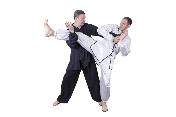 Adult athlete performs formal goju-ryu exercises. — Stock Photo, Image