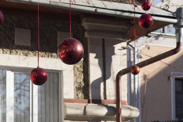 Detalhes da decoração de Natal nas ruas da cidade . — Fotografia de Stock