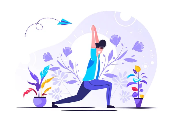 Ilustração vetorial, conceito de meditação —  Vetores de Stock