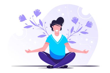 Vektör illüstrasyonu, meditasyon kavramı