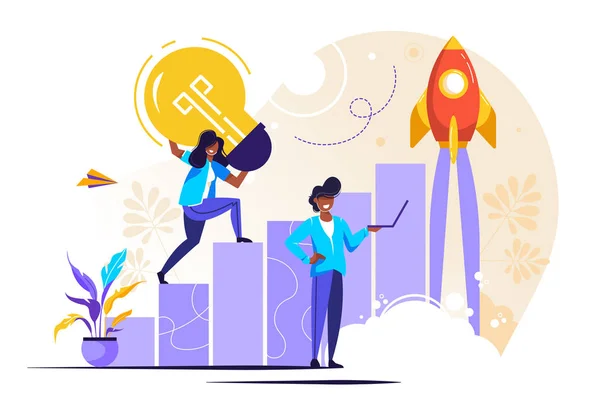 Vektör illüstrasyonu, insanlar çalışır 