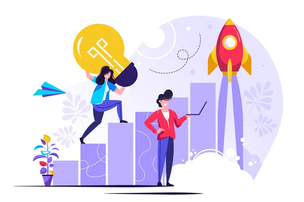 Vektör illüstrasyonu, insanlar çalışır 